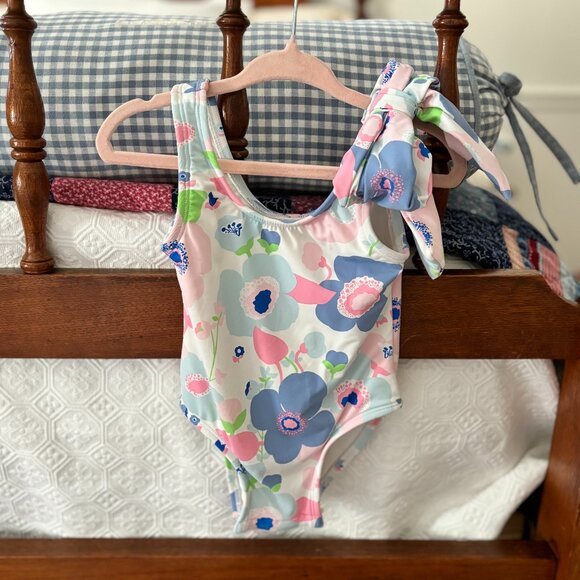 The Beaufort Bonnet Company Brookhaven Bow Girls one piece swim - Picture 2 of 7